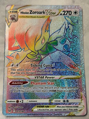 Pokemon Card - Hisuian Zoroark Vstar Rainbow Rare Full Art 203/196 - Mint/NM | eBay Pokemon Card - Hisuian Zoroark Vstar Rainbow Rare Full Art 203/196 - Mint/NM | eBay