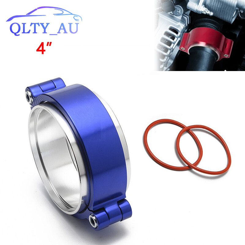 Blue 4'' 101mm Aluminum Quick Release V-Band Clamp for Intake Intercooler Pipe