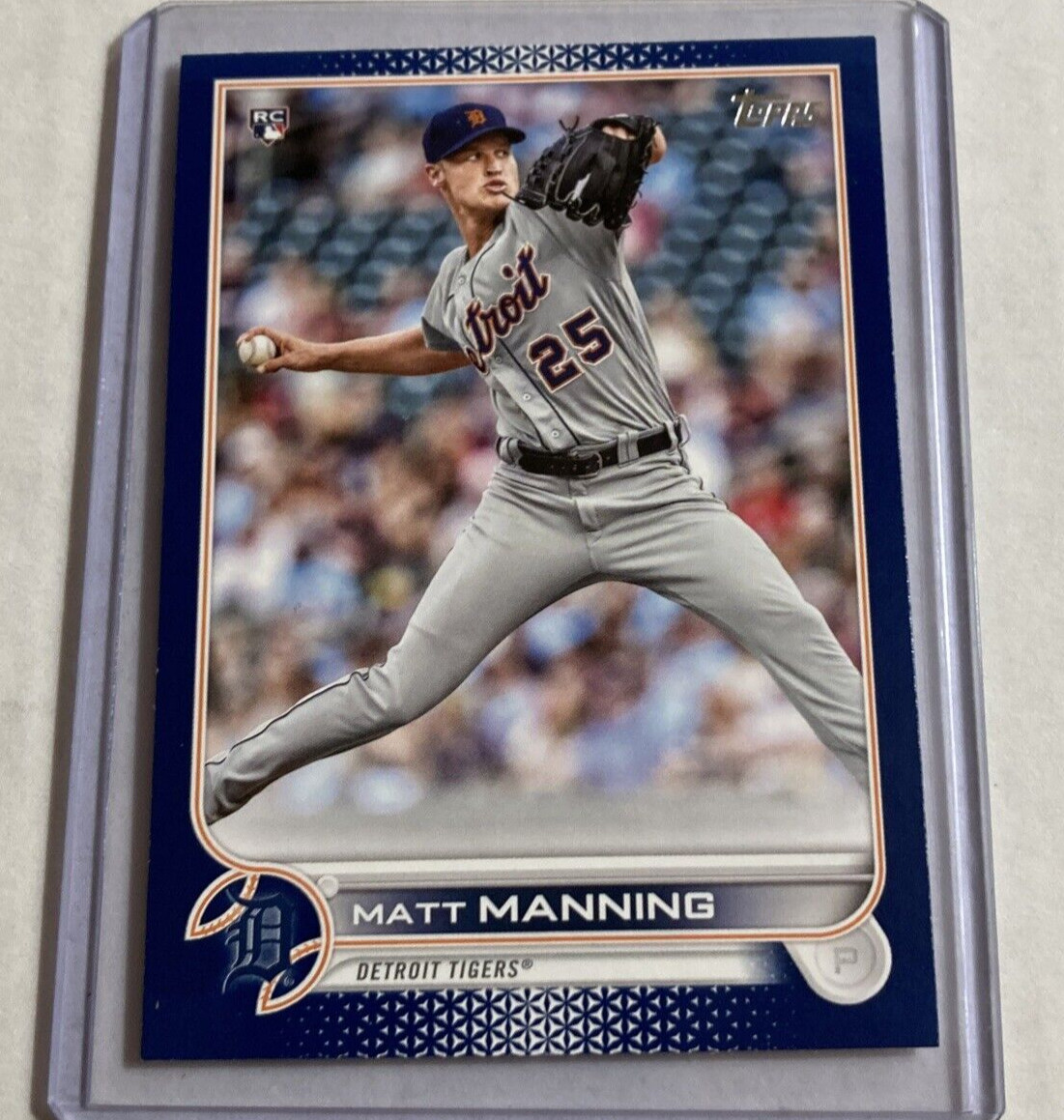 2022 Topps Series 1 #31- MATT MANNING Royal Blue Parallel SP Rookie RC Card.