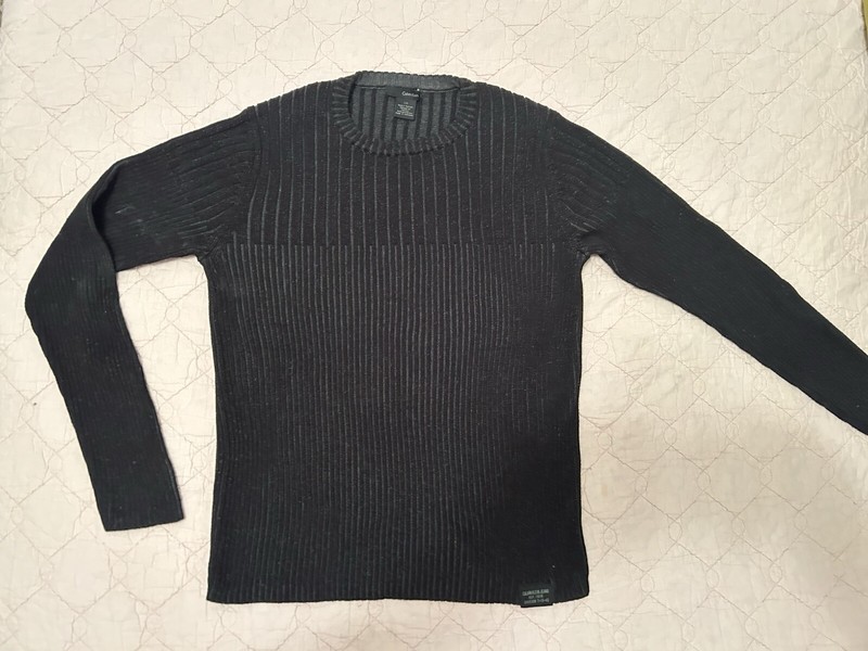 Calvin Klein Mens Black Crewneck Pullover Long Sleeve Sweater Sz Large