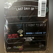 First and Last Day of School Chalkboard Sign Reusable, 12X10 Kids 2 Sided NWT
