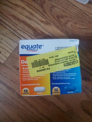Equate Cold Multi-Symptom Daytime/Nighttime 325mg 24 Caplets Non Drowsy Ex 11/25