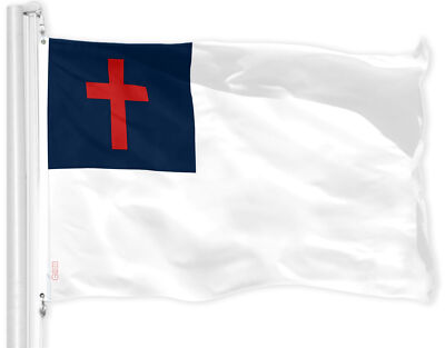 Christian Flag 4x6 Ft Religious Cross Printed 150D Polyester by G128