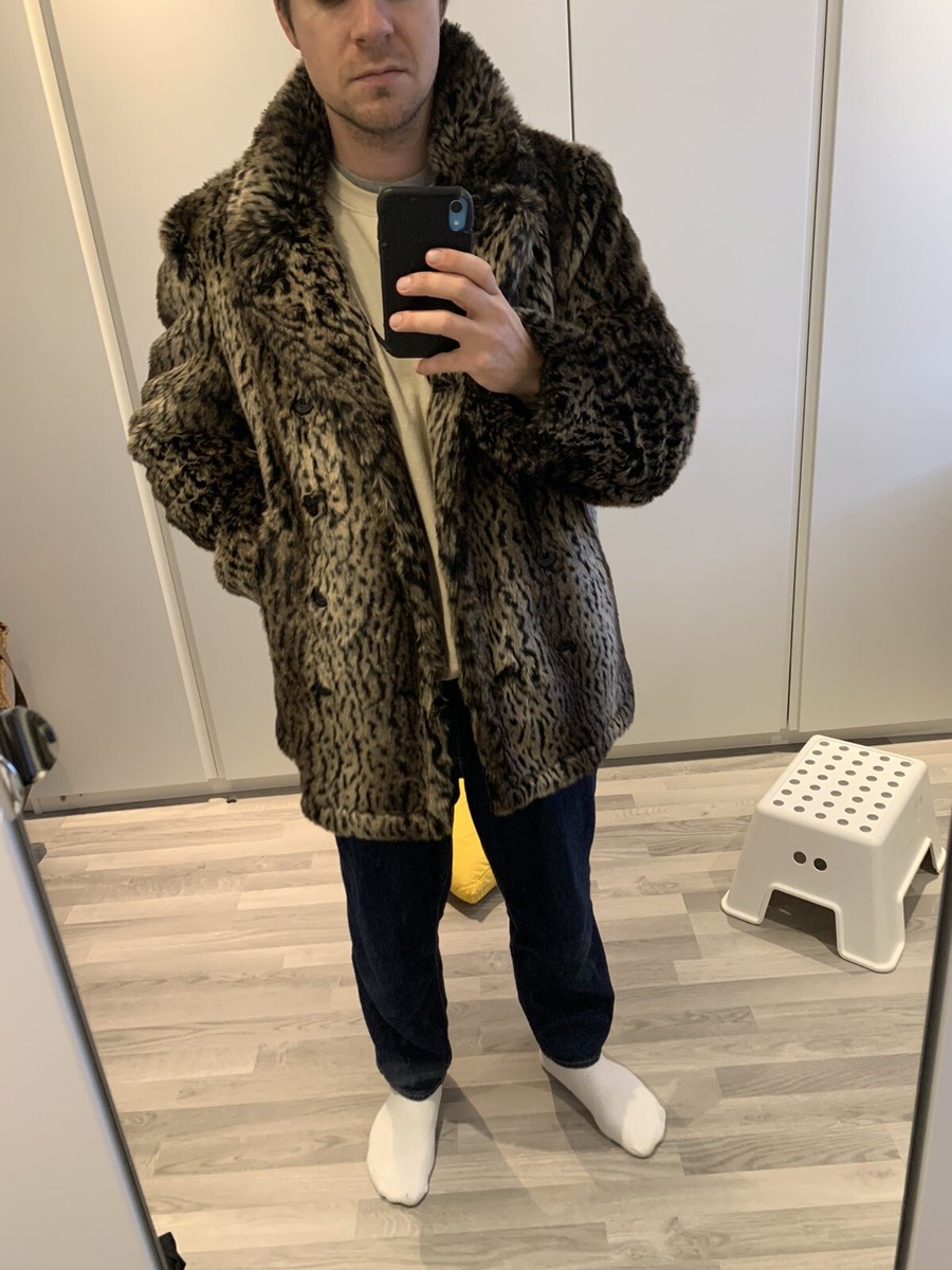 Supreme x Schott gaux fur leopard peacoat 2017 Medium | eBay UK
