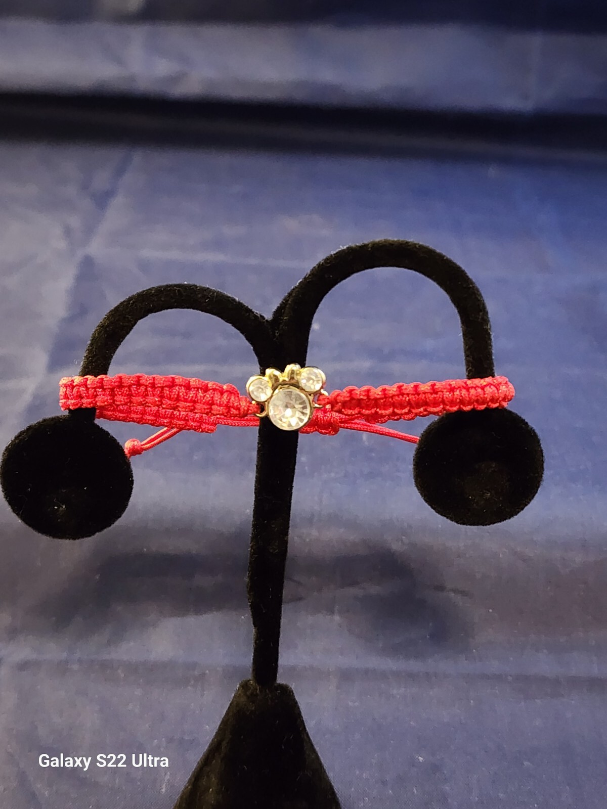 Handcrafted Red Macrame Mouse with Bow Adjustable… - image 1