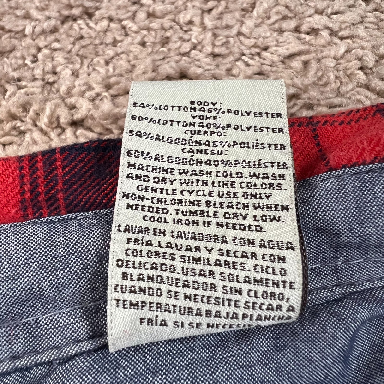OPEN TRAILS Mens Vintage Red Black Plaid Long Sleeve Flannel Shirt XL Collared