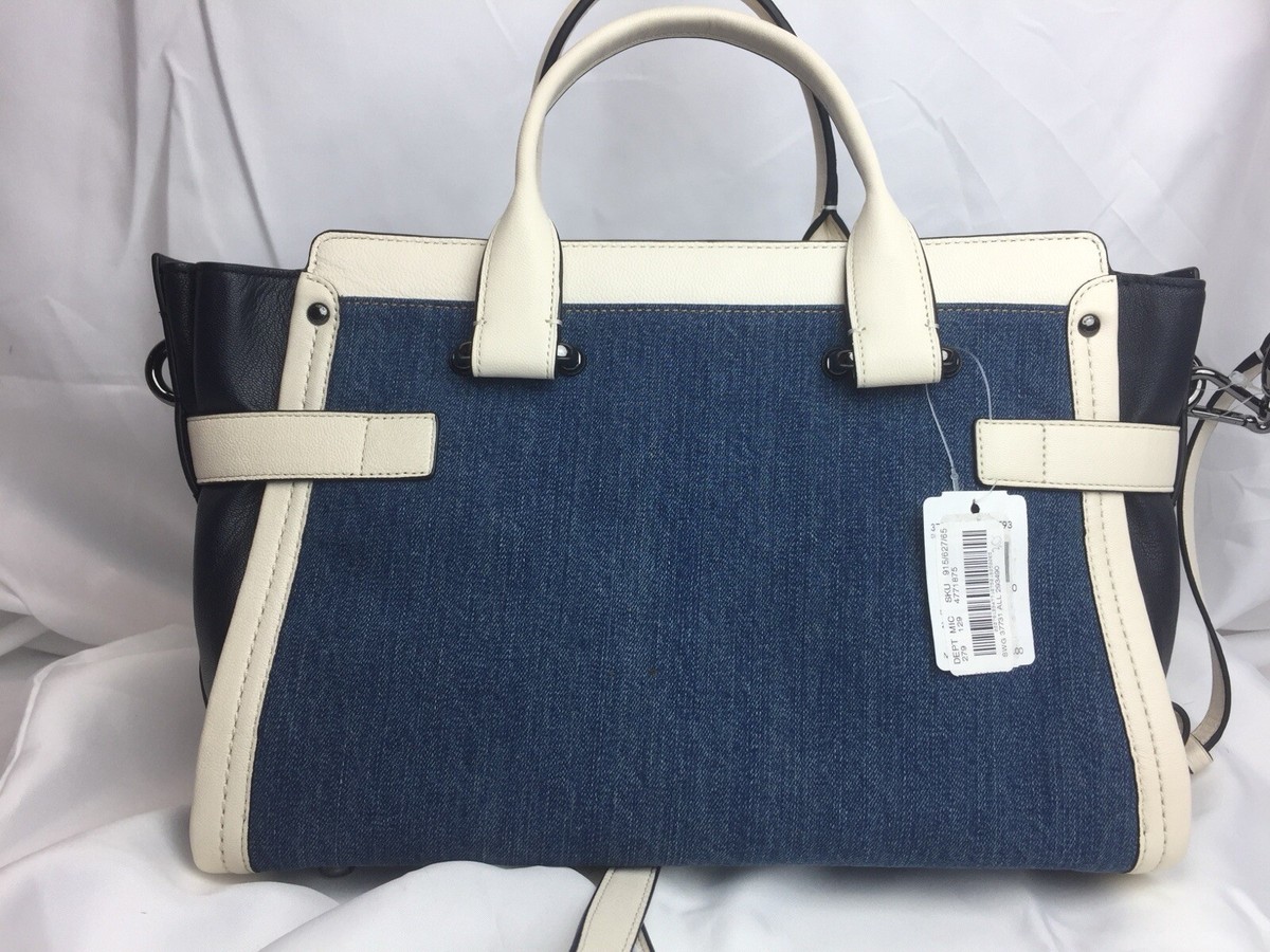 COACH 37731 SOFT SWAGGER COLORBLOCK CARRYALL SATCHEL BAG