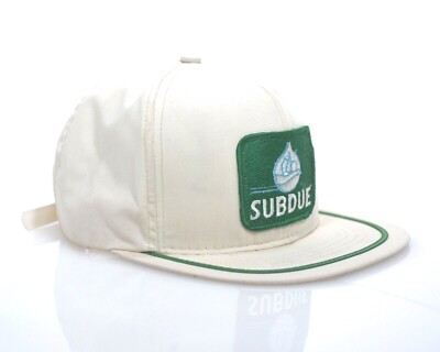 Vintage Subdue Patch Hat Strapback Vintage Off white and green workwear design