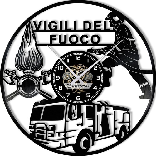 Orologio in Vinile da Parete a tema Vigili del fuoco Idea Regalo Originale - Foto 6 di 9