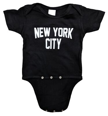 New York City Baby Bodysuit Screen Printed Soft Cotton Snapsuit NYC Souvenir