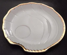 Regal 55/1156 Japan Shell Snack Plate Porcelain Gold Rim White  Arnari