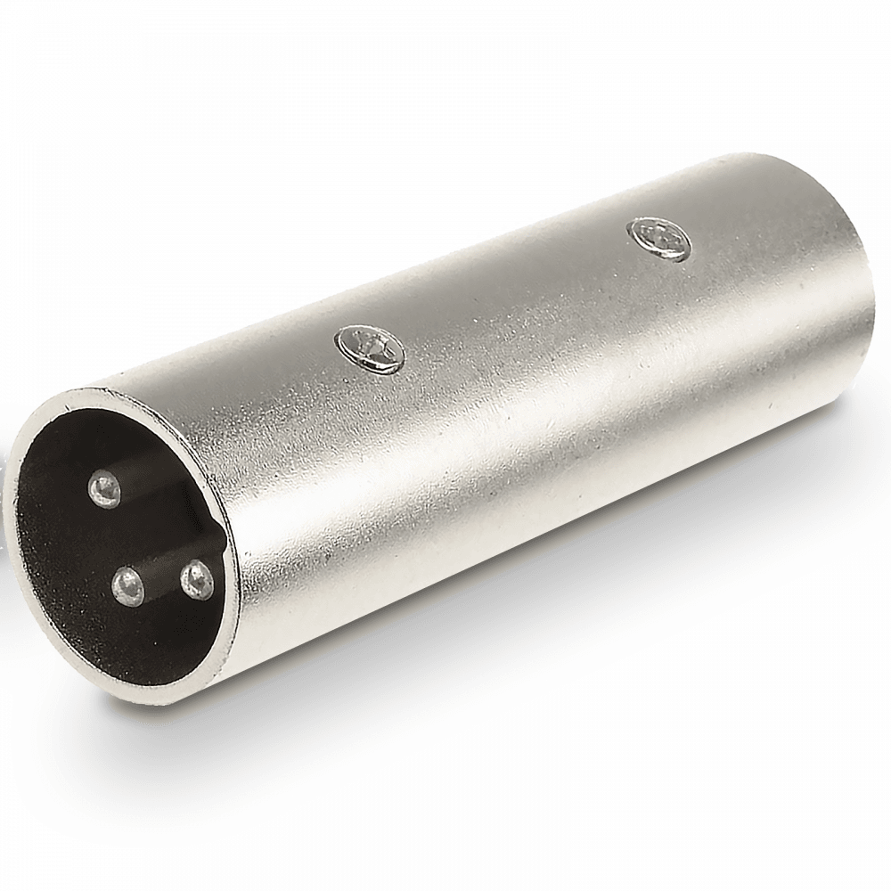 QTX All Metal 3 Pin XLR Coupler Adaptor Male Plug to Male Plug Adapter