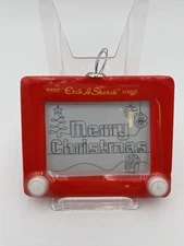 Etch A Sketch Merry Christmas Faux Game Decoupage Ornament New