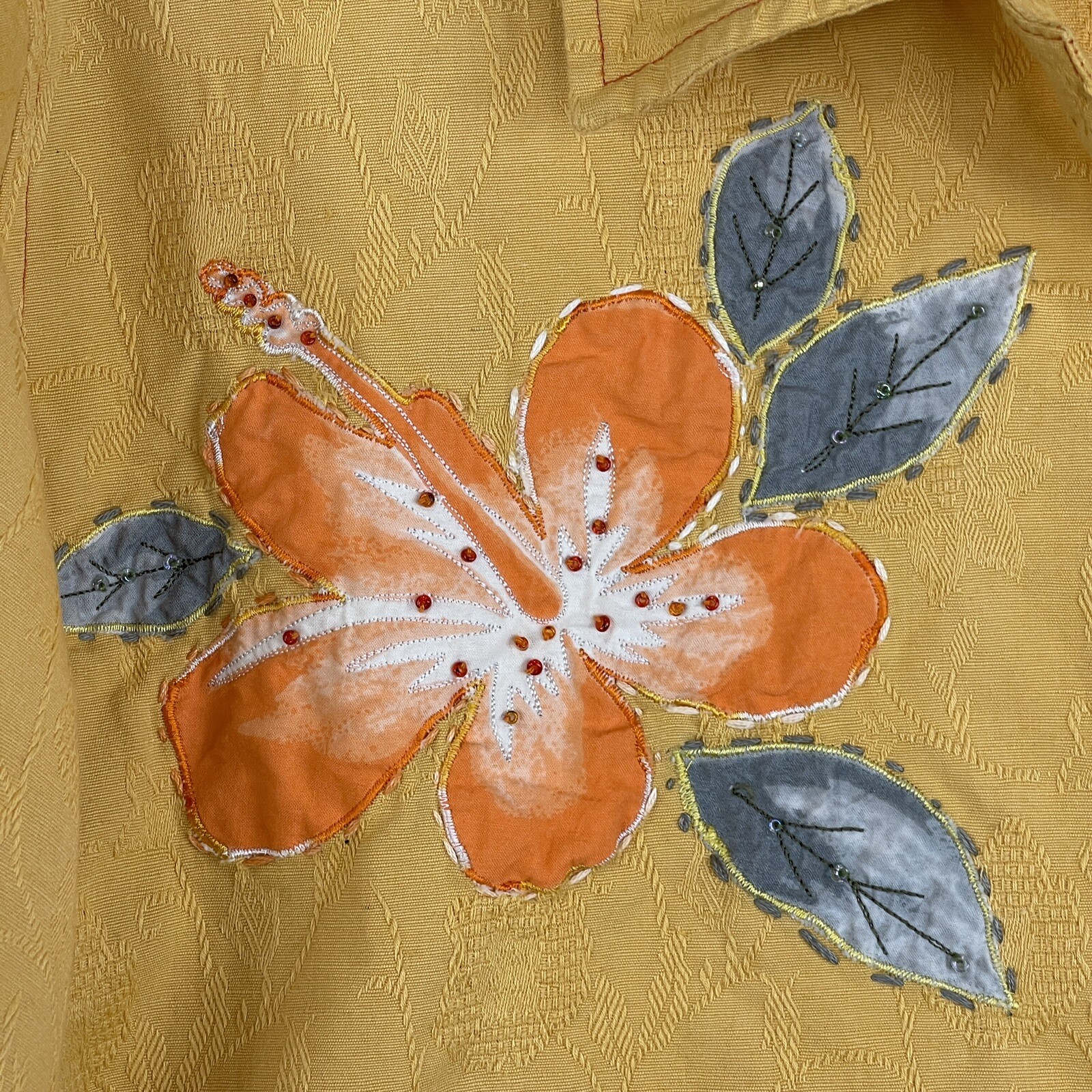 Units Woman Floral Applique & Embroidered Ombre Yello… Gem