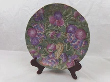 C & F Enterprises Decorative Plate Fruit Grapes Purple Green Gold