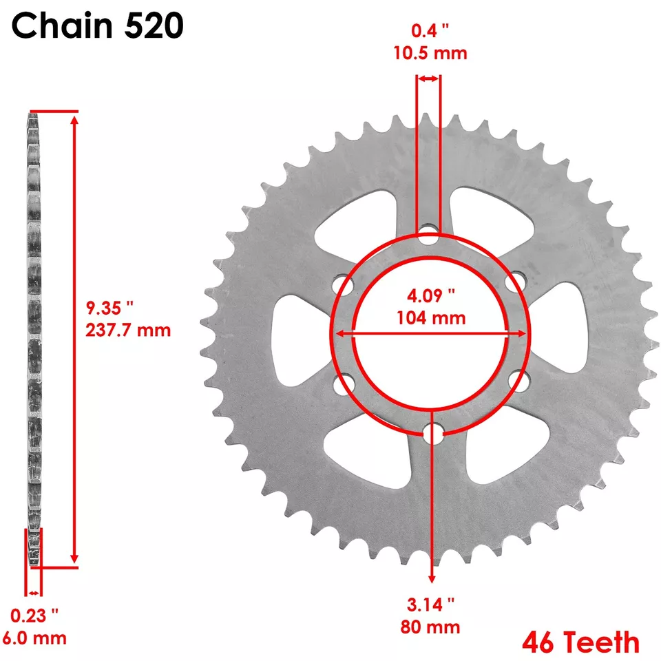 Drive Chain & Sprockets Kit for Kawasaki EX650 Ninja 650R 2006 2007 2008-2016 — 第 4/4 张图片