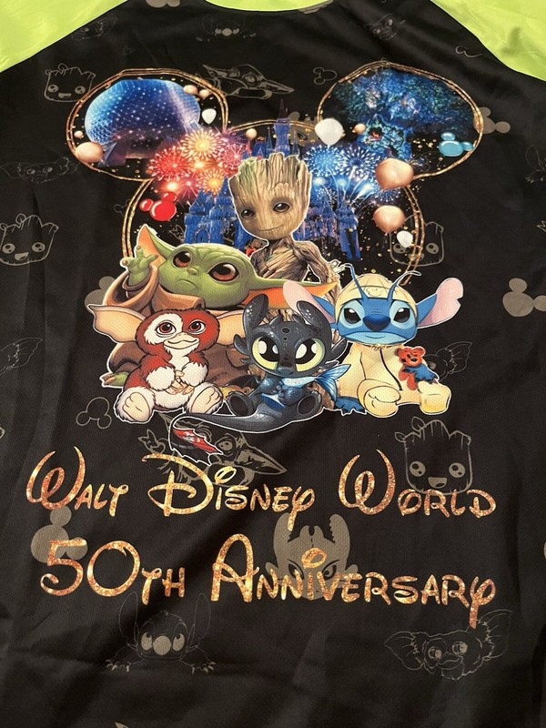 Walt Disney World 50th Anniversary Long Sleeved T-Shirt Adult Sm - Groot, Castle