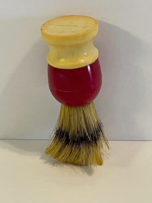 Vintage Ever Ready 79 Sterilized Shaving Brush- Red & Cream Color- Badger Hair