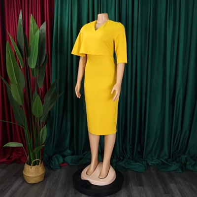 Dress with Bodycon Overlay Cape,Mother of The Bride Cocktail Wedding Guest  Dress | eBay