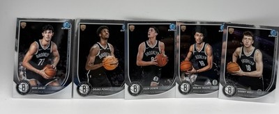 2025-26 Bowman Chrome Egor Demin, Wolf, Saraf, Powell And Traore RC Set Base