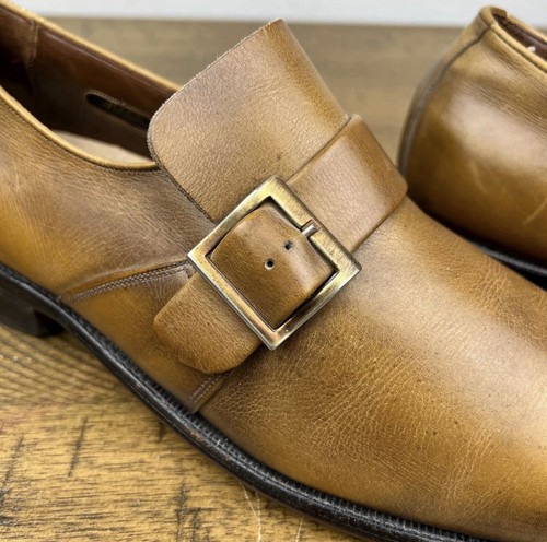 Allen Edmonds Dress Shoes Men 9 Walnut Brown Leather Single Monk Strap Plymouth - Picture 5 of 14