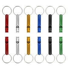 12PCS Emergency Whistle Aluminum Loud Safety Whistles Keychain Survival Camping