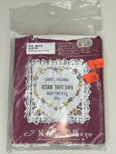 NOP Vintage Aghi N Cerchi Bustina Perline Stampato Punto Croce Kit B415 Nascita