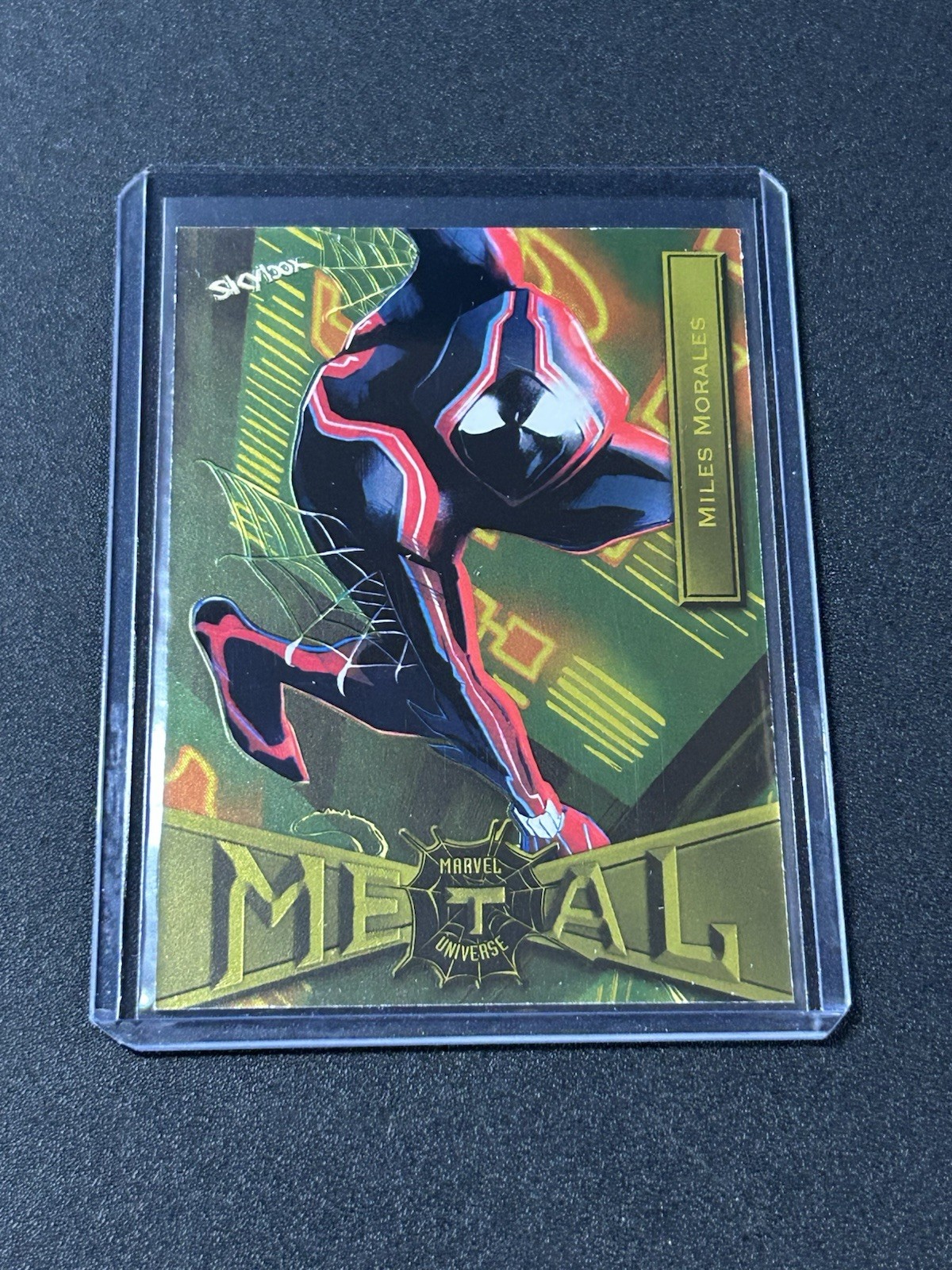 2021 SkyBox Marvel Metal Universe Spider-Man Miles Morales Yellow FX #52 D3