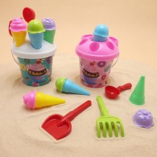 11-Piece Ice Cream Sand Bucket Set for Beach and Backyard Play