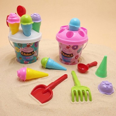 11-Piece Ice Cream Sand Bucket Set for Beach and Backyard Play