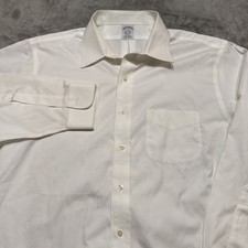 Brooks Brothers Shirt Mens 17 34 White Classic Fit Non Iron Dress Long Sleeve