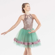 Dance Costume Revolution RC22742 Medium Child Mint Green Tutu Ballet Sequin