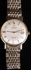 Omega Seamaster De Ville Automatic Date Gold-Tone Linen Dial Vintage 1960s