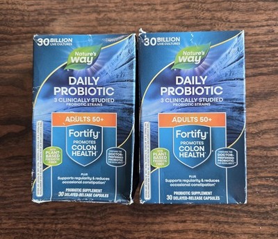 2-Natures Way FORTIFY Probiotic AGE 50+ daily 30 Billion 30 caps Exp: 05/2026