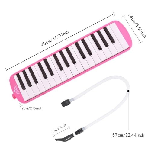 Pianoforte soprano tastiera melodica rosa 32 tasti con custodia - strumento musicale, porta foto 6