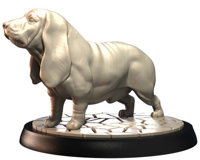 Basset Hound - Dogs Vol 1 - 3D IP Studios - Terrain Wargaming D&D DnD 28mm 32mm 