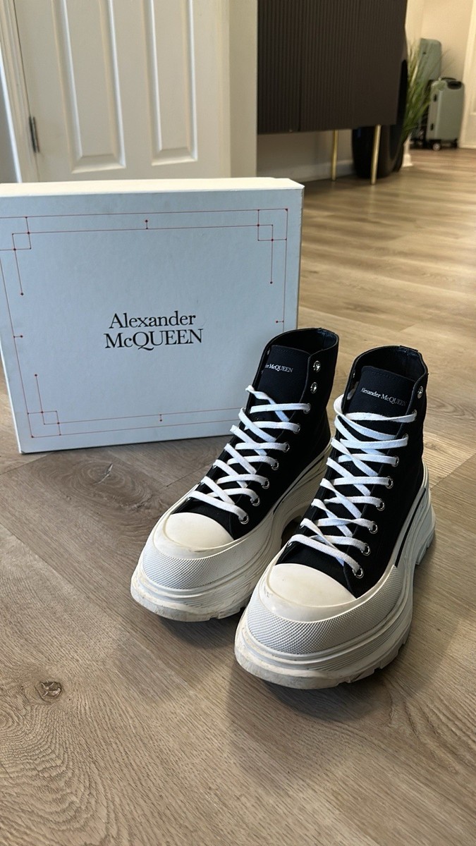 Alexander McQueen Tread Slick Boots Black/White, Size 46 Eu | eBay