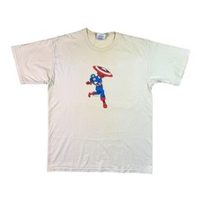 Vintage 2002 Captain America Marvel T-shirt Authentic Comics Cartoon Movie Tee L