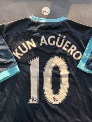 Ausgezeichnetes Original Aguero 10 Manchester City 2015 2016 Auswärts Fußballtrikot
