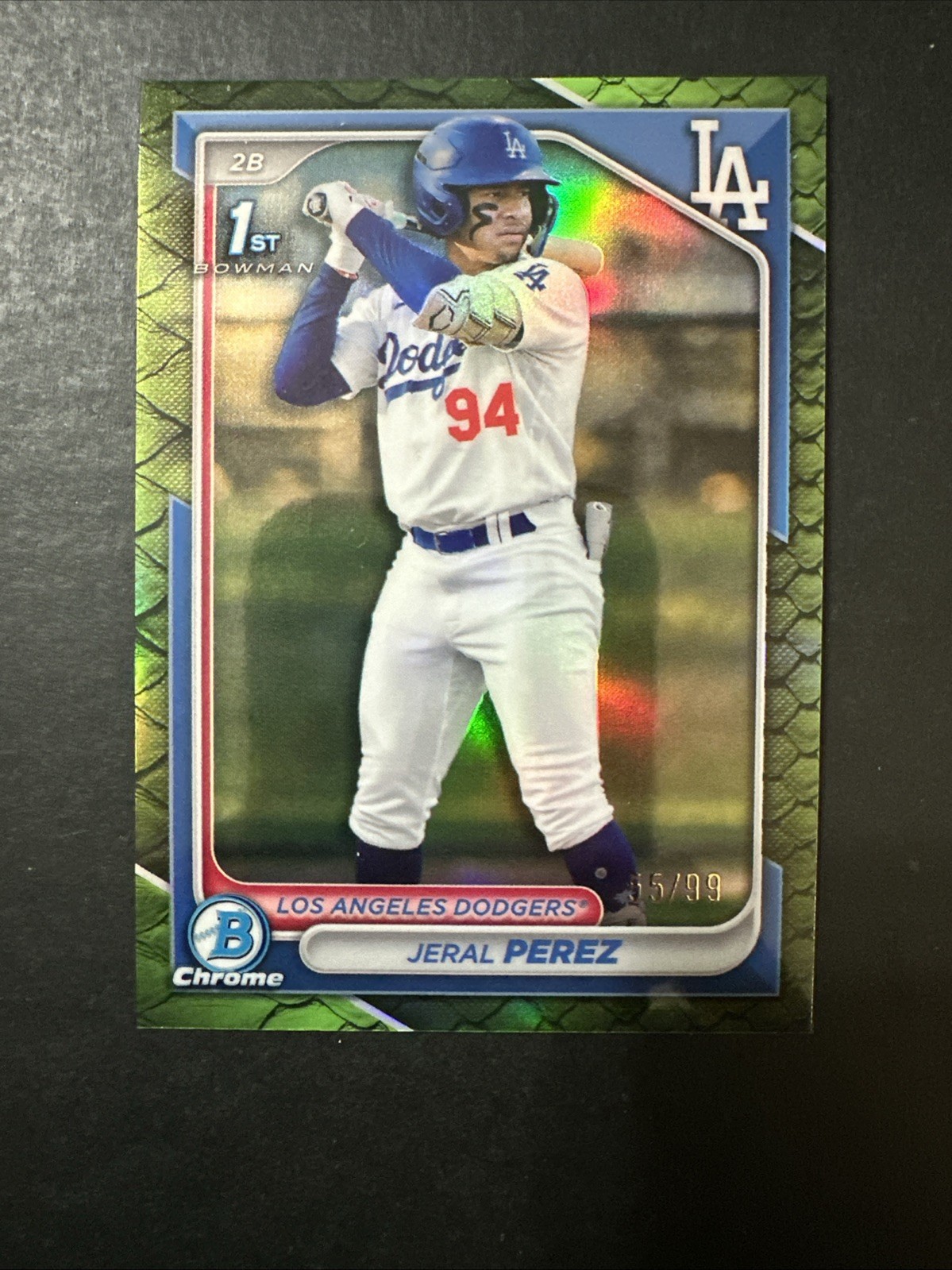 2024 Bowman Chrome 1st Bowman Jeral Perez Green Reptilian/99 BCP-158🔥🔥🔥