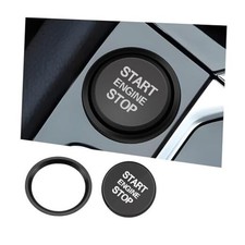 Car Engine Start Stop Push Botton Cover, Alumninum Vehicle Key Ignition Black