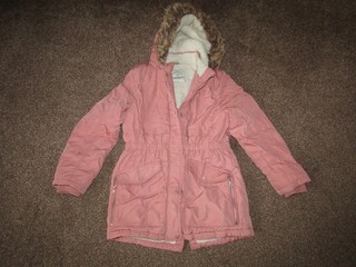 Girls Autumn/Winter waterproof pink coat size 10 11 years