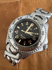 SEIKO SCUBA 7N35-6080 Black Dial Diver 200m Quartz Men's Watch Used Working 19