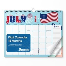 Wall Calendar 2026-2027 - 18 Months Jul.2026 - Dec.2027, 14.5"x11.5" Big Grid...