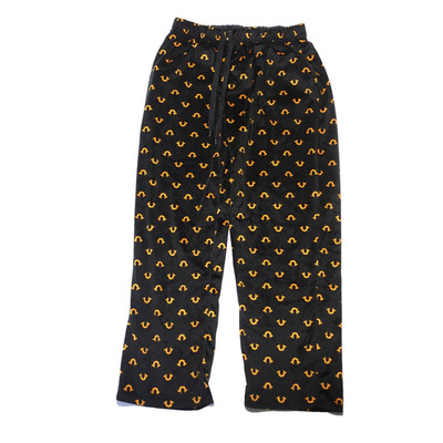 True Religion Size L Lounge Pants Black Logo Print Drawstring Sleep Pants