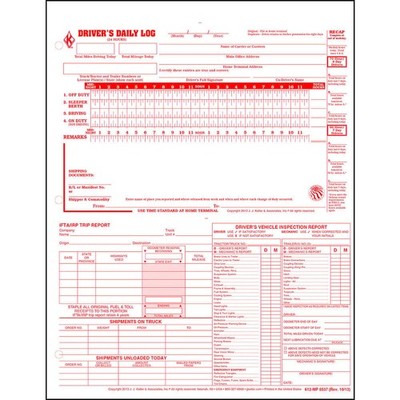 J. J. Keller 5-in-1 Driver Daily Log 10-pk.- DVIR, Daily Recap, Shipment