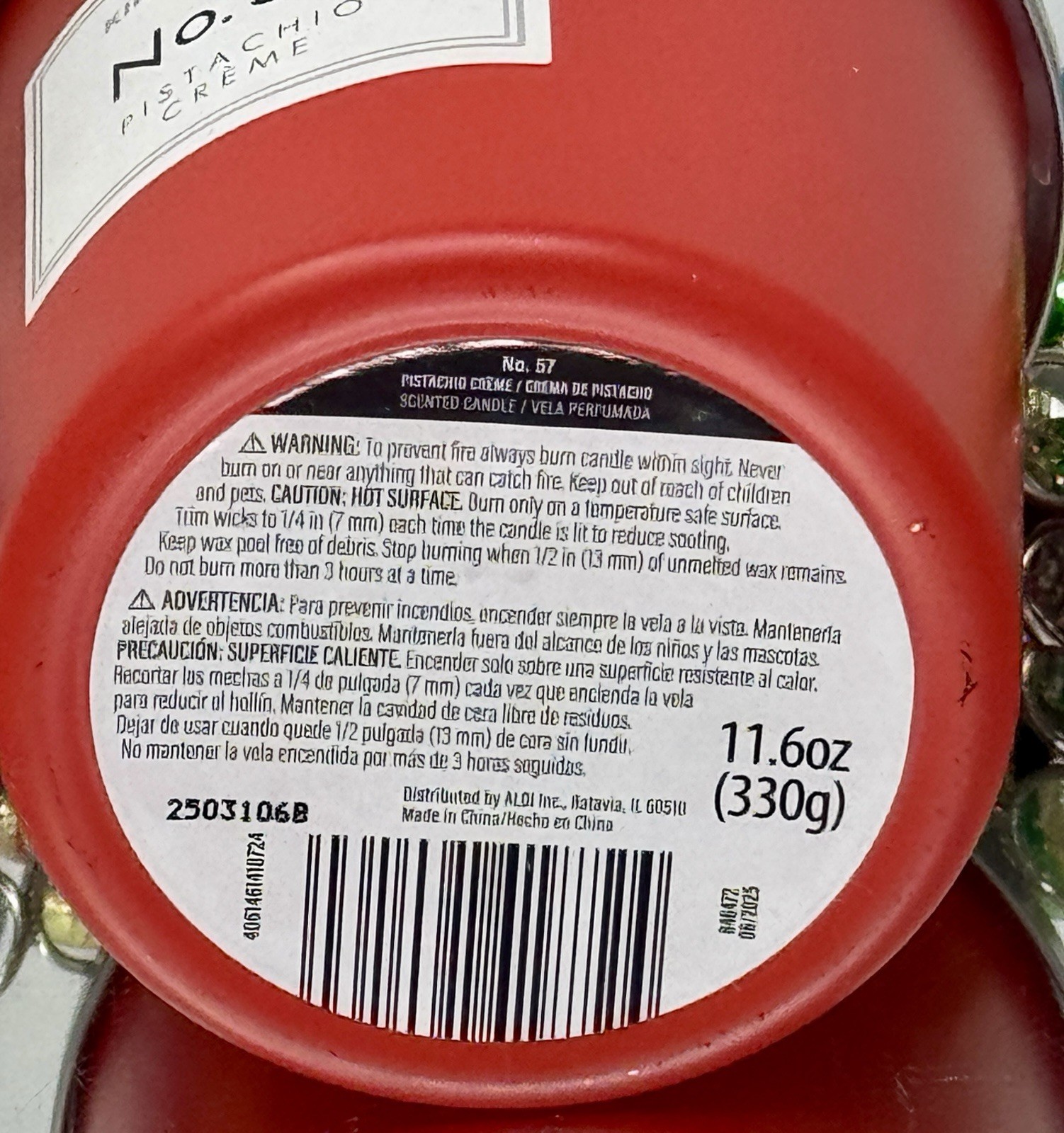 Huntington Home No. 57 Candle Rare Pistachio creme - 11.6 Oz-Red