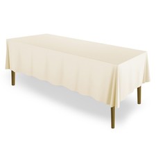 20 Pack 60" x 126" Rectangular Polyester Fabric Tablecloths for Wedding - Ivory