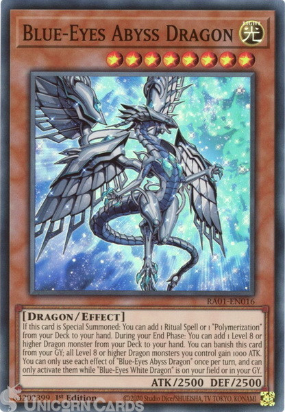 RA01-EN016 Blue-Eyes Abyss Dragon :: Super Rare 1st Edition YuGiOh Card