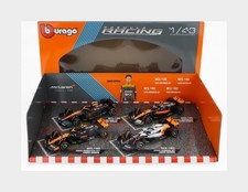 1:43 BURAGO Mclaren F1 Set Mcl36 4 2022 Mcl60 4 2023 Norris BU38096-PACK4 MMC